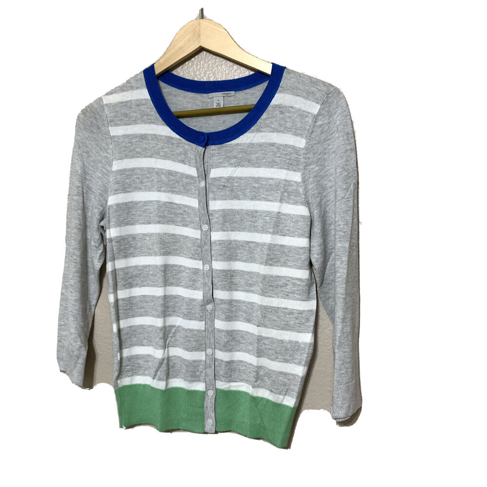 HALOGEN Women's Striped Button Front‎ Sweater